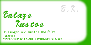 balazs kustos business card